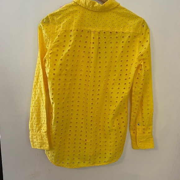 NWT J. Crew Sunny Yellow Eyelet Button Down Shirt - Picture 4 of 8